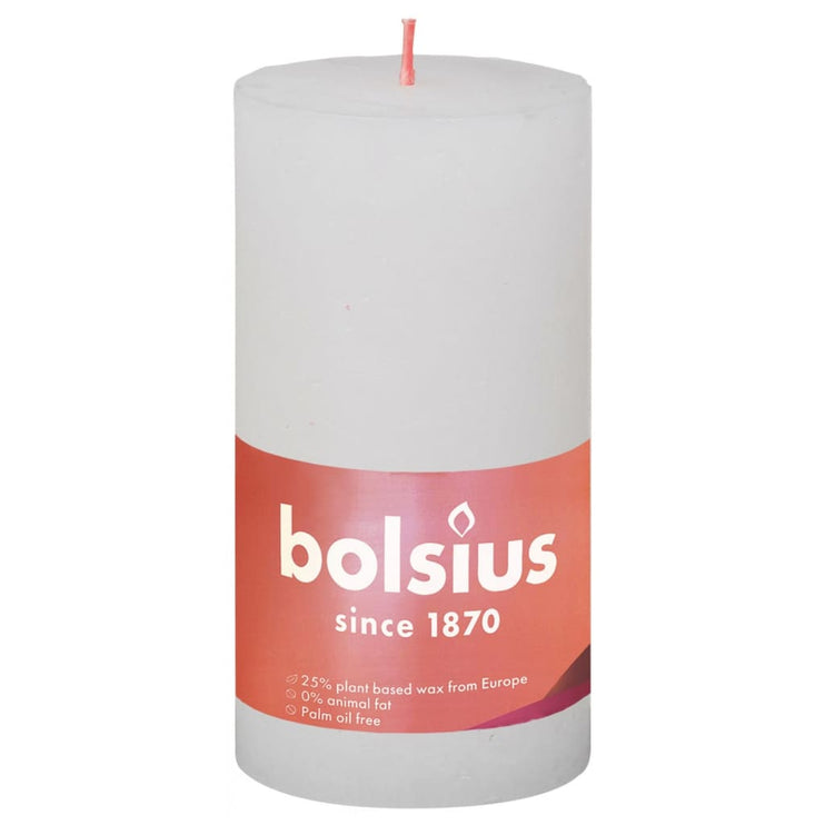 Bolsius Rustika blockljus 4-pack 130x68 mm molnvit