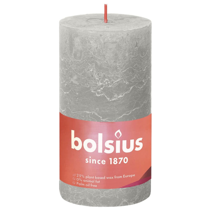 Bolsius Rustika blockljus 4-pack 130x68 mm sandgrå