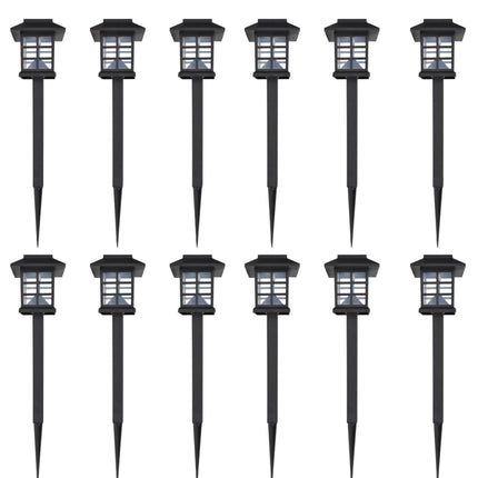 Soldrivna marklampor LED 12 st med spett 8,6 x 8,6 x 38 cm