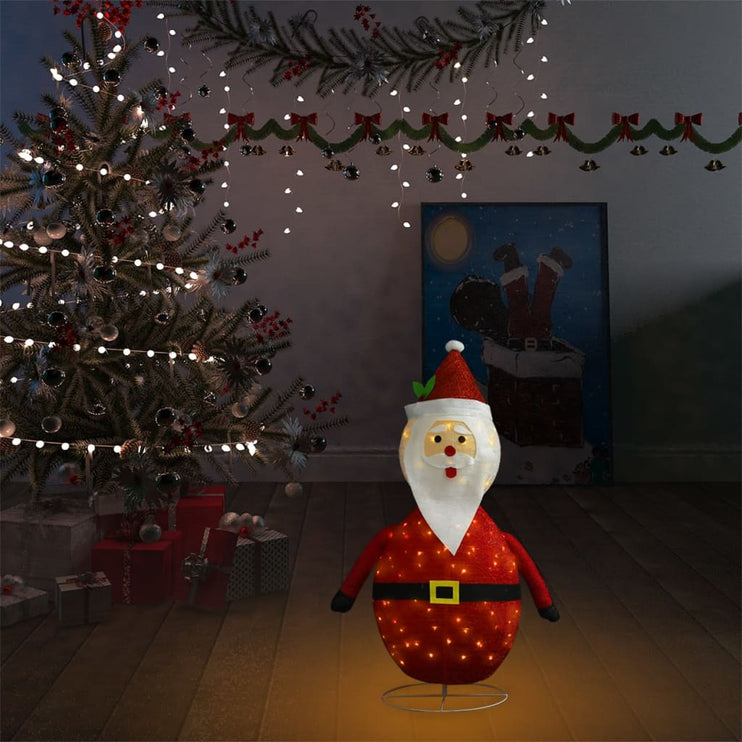 Dekorativ jultomte med LED lyxigt tyg 60 cm