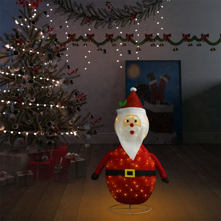 Dekorativ jultomte med LED lyxigt tyg 90 cm