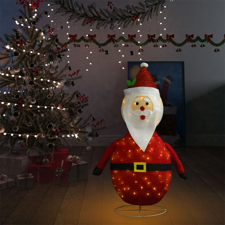 Dekorativ jultomte med LED lyxigt tyg 120 cm