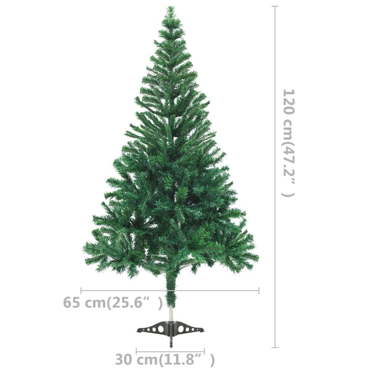 Belyst plastgran med kulor 120 cm 230 grenar