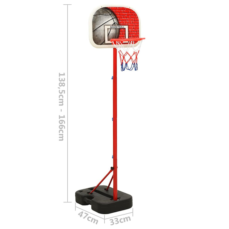 Flyttbar basketkorg justerbar 138,5-166 cm