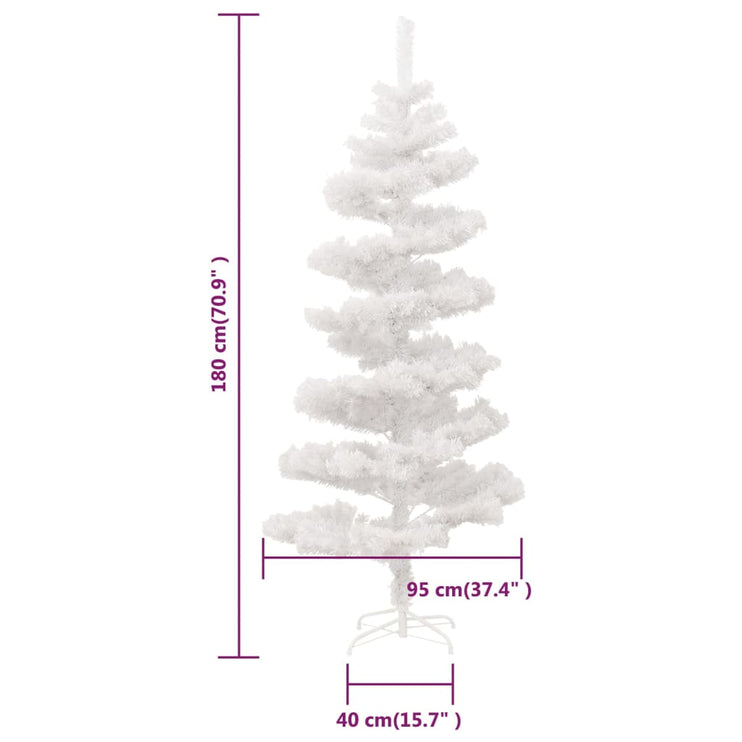 Belyst plastgran med fot vit 180 cm PVC