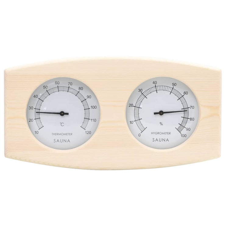 2-i-1 Bastutermometer & hygrometer sandur set massiv furu