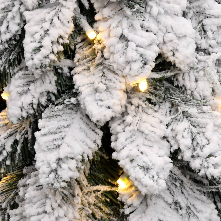 Belyst plastgran med 60 LEDs och snö 120 cm