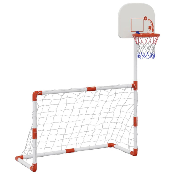 Fotbolls- och basketset för barn med bollar 98x50x70 cm