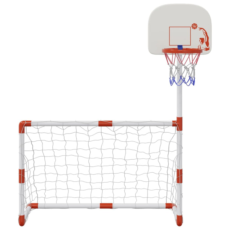 Fotbolls- och basketset för barn med bollar 98x50x70 cm