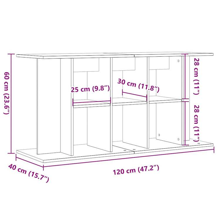 Akvariebänk åldrat trä 120x40x60 cm konstruerat trä