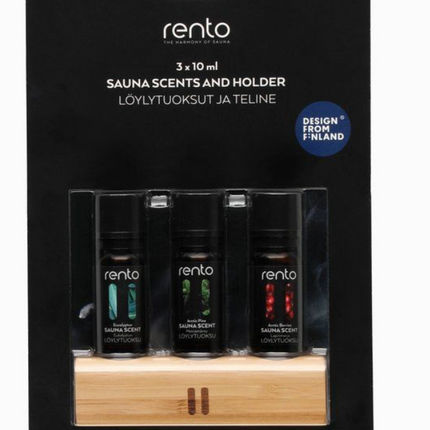 Rento badstueduft 3x10 ml i bambusstativ