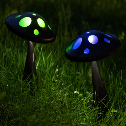 Tarmo Solcelledrevet hagelampe med jordspyd Mushroom