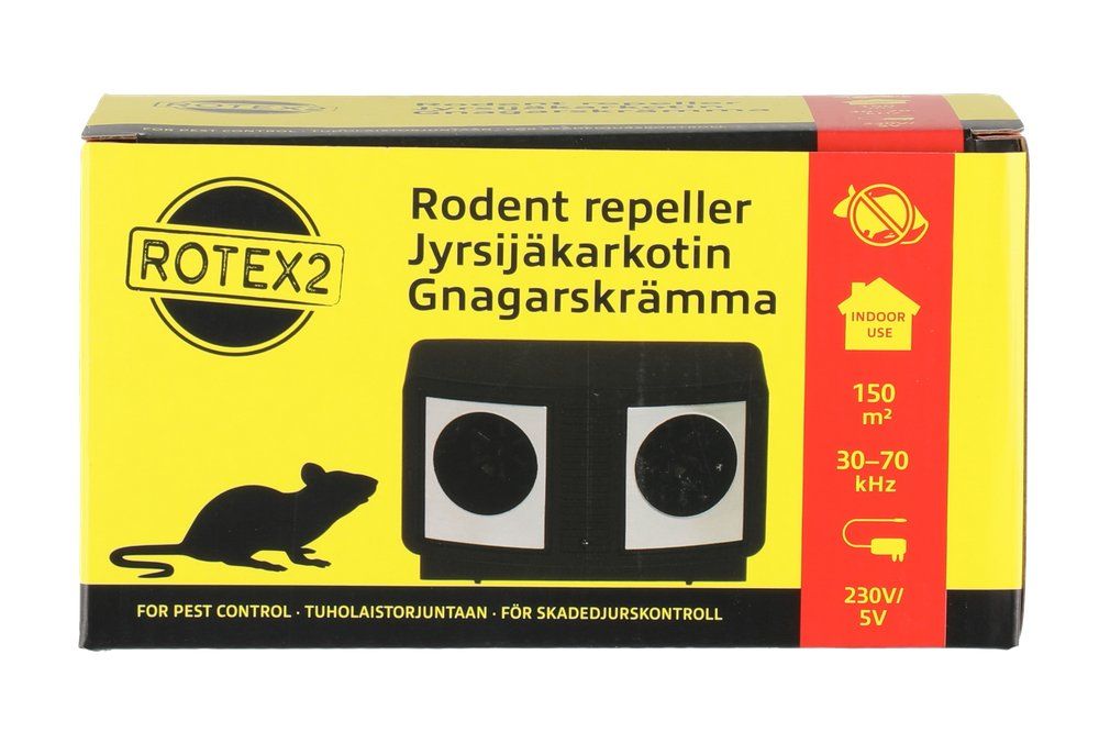 Rotex-2 Musejager elektrisk 150m² sort