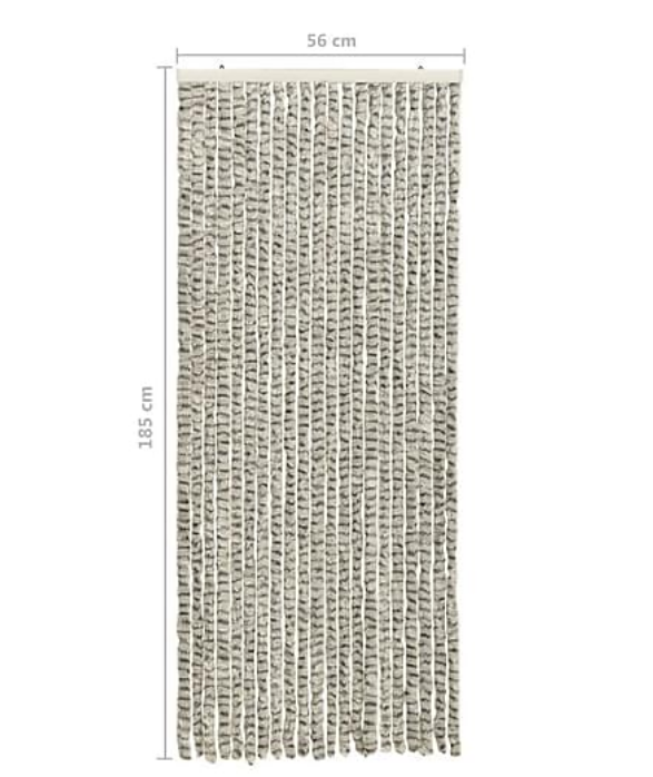 Chenille Dørgardin 56x185 cm grå / grå