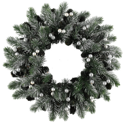 Winteria julekrans med sølvperler 38 cm