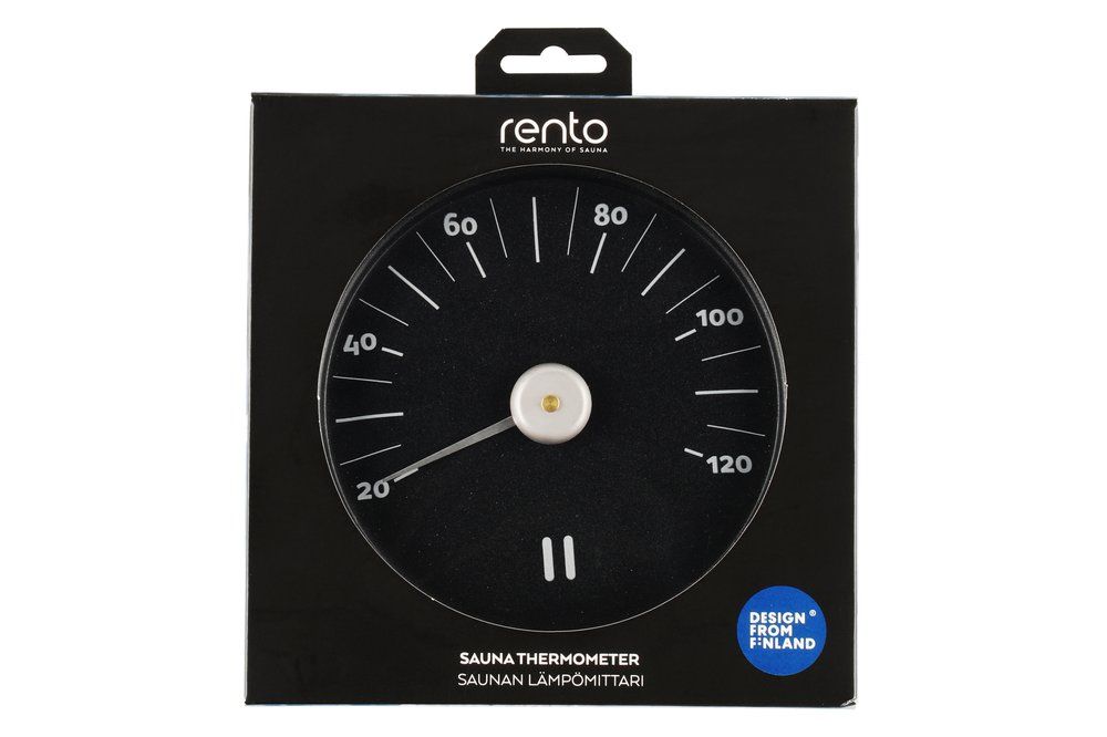 Rento badstuetermometer aluminium sort