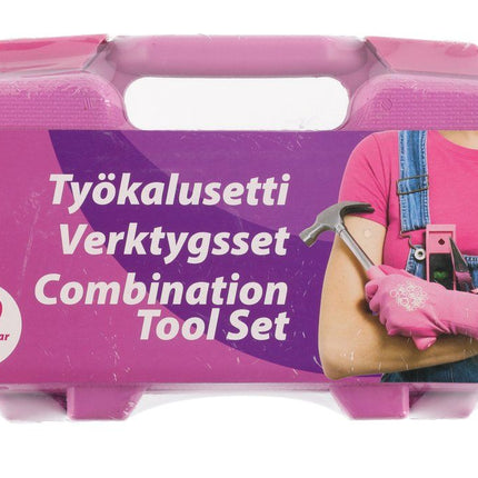 Verktøysett, rosa, 39 deler