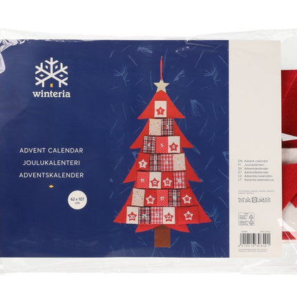 Winteria Adventskalender juletre 24 lommer 62cm
