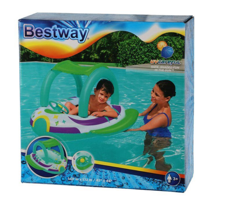 Bestway Babybåt med ratt og soltak