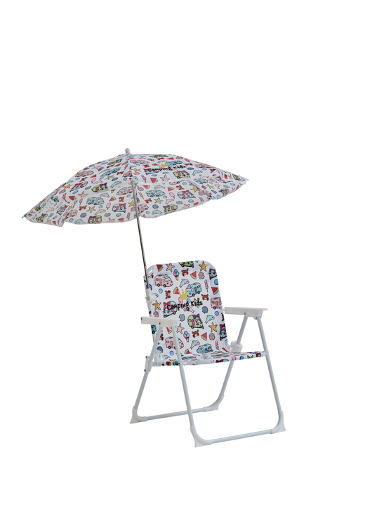 Royal Camping Kidz barnestol med parasoll Campingsett